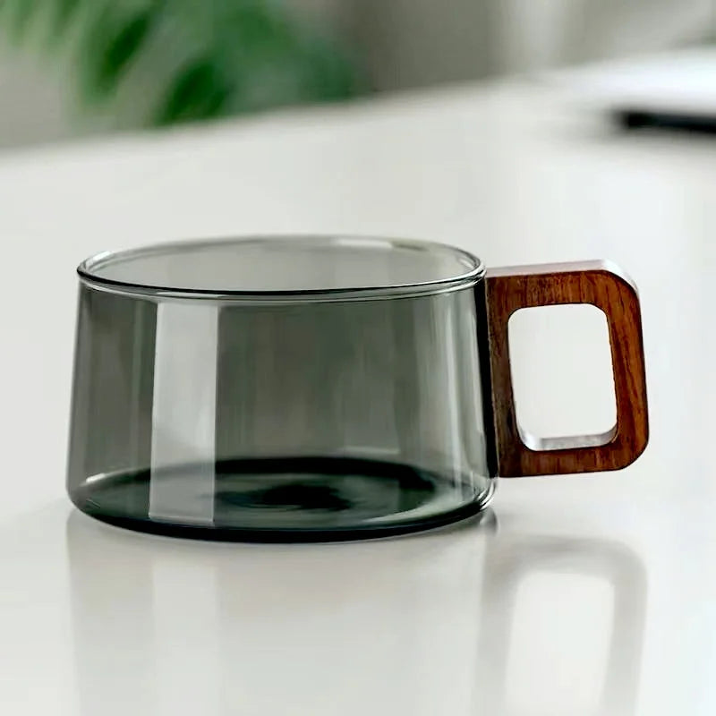 Oak & Glass Mug Set